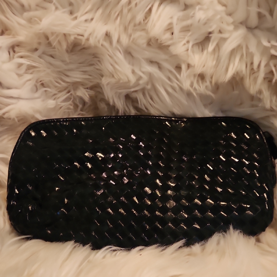 Bottega Veneta Black Woven Clutch